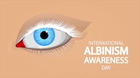 International Albinism Awareness Day Eye, art video illustration.