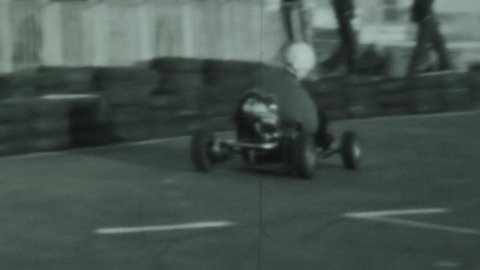 Vallelunga, Italy may 1964: Go kart race in 60s