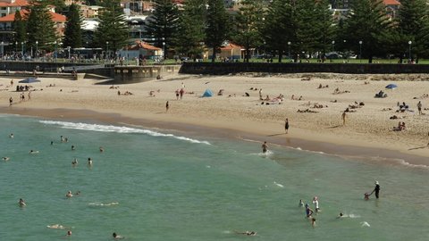 SYDNEY, NSW, AUSTRALIA. APRIL 30 2022. Bathers at Coogee beach in Sydney.