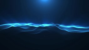 Abstract digital blue particle waves and lights, animated cyber or technology background, looped - Powered by Shutterstock - Get 15% off with code: PIKWIZARD15