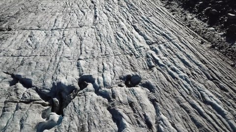 Top View Glacier Ridges Crevasses Cabane Stock Footage Video (100% ...