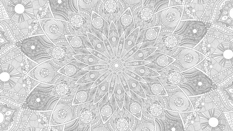 Seamless animation mandala pattern geometric. Decorative floral pattern. Mandala in indian motif.