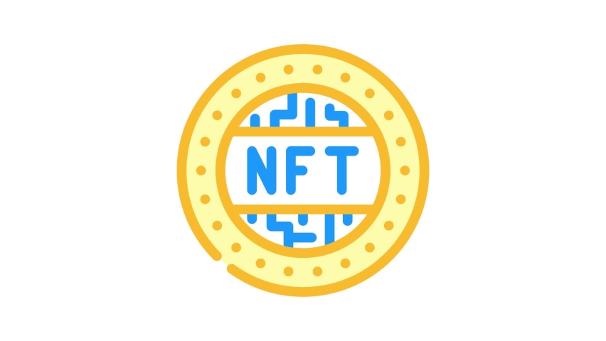Nft token color icon animation | Shutterstock HD Video #1091370339