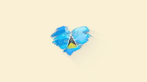 Saint Lucia grunge flag heart for your design. Perfect for screensavers or intros.	

