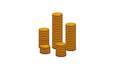 Dollar coin increase animated footage 