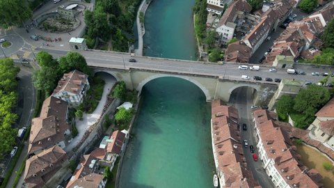 Bern Switzerland Top View Drone Old Stock Footage Video (100% Royalty ...