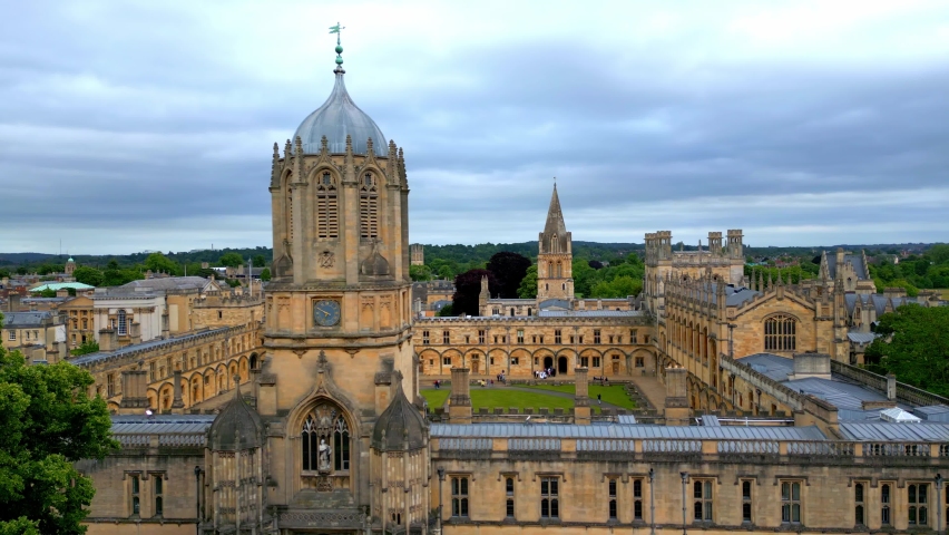 Famous Christ Church University of Oxford - aerial view - travel photography