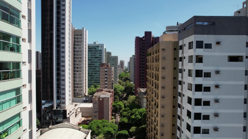 Aerial view of the city of Maringa - Cathedral Basilica Minor Our Lady of Glory in the city of Maringa, Brazil