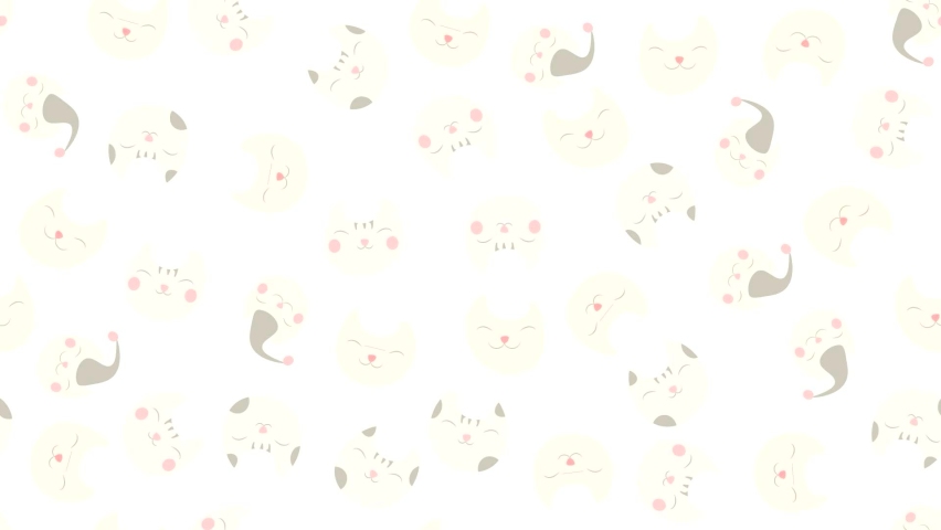 vector cartoon animation brown happy cat on white