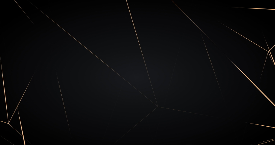 Abstract luxury background with golden lines on black background. Gold polygonal random network shine glitter design. Premium minimal animated banner. Modern seamless looped animation. Dark royal BG Royalty-Free Stock Footage #1091435537