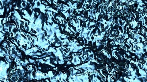 Light Blue Metallic Fluid filling all the screen in slow motion on a Black background