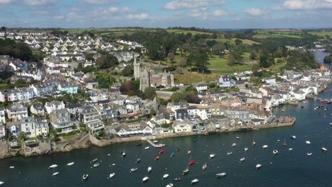 Aerial View Porphry Hall Fowey Parish Stock Footage Video (100% Royalty ...