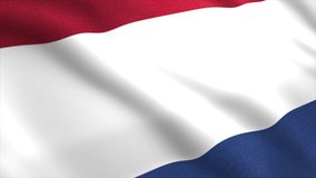 Flag of the Netherlands.Motion.Tricolor flag with red white and blue stripes made in computer animation. - Powered by Shutterstock - Get 15% off with code: PIKWIZARD15