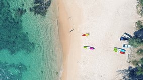 Aerial high angle view beach background (Top-view) shot on drone camera high quality