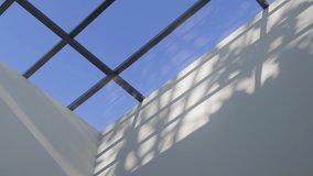 Minimal architecture interior, modern open-air shadow design, clear blue mediterranean sky, seamless loop - Powered by Shutterstock - Get 15% off with code: PIKWIZARD15