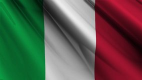 Close up realistic texture textile silk satin flag of Italy waving fluttering background. National symbol of the country. 2nd of June, Happy Day concept. 3D animation 1080p Full HD - Powered by Shutterstock - Get 15% off with code: PIKWIZARD15