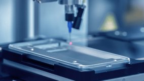 4K: Automated machine in a smartphone assembly line.Seamless loop. - Powered by Shutterstock - Get 15% off with code: PIKWIZARD15