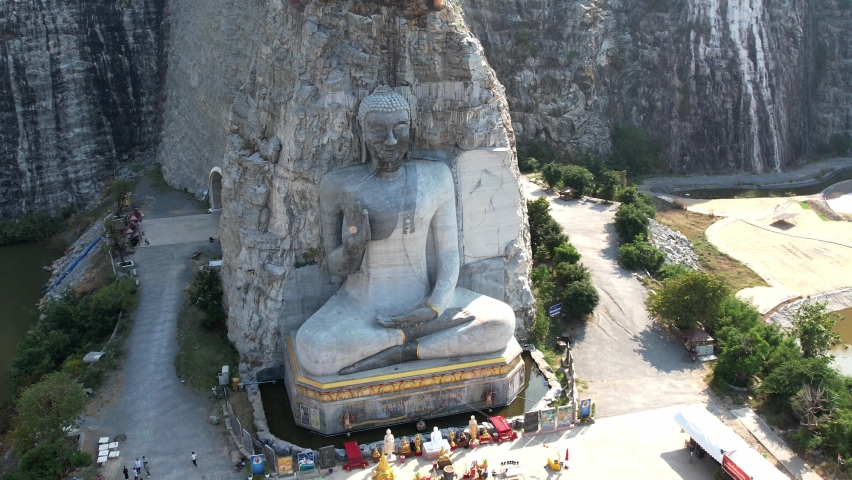 Thai Stone Sitting buddha Statue