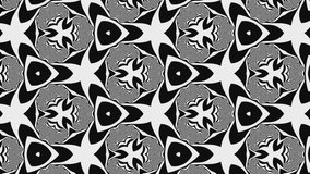 Psychedelic black and white kaleidoscope motion spot in abstract background animation and new unique art style quality, joyful and cool dynamic video for VJ.