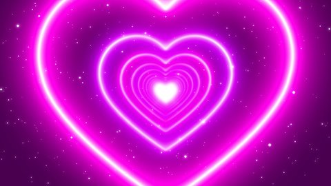 Pink Neon Lights Love Heart Tunnel Stock Footage Video (100% Royalty ...