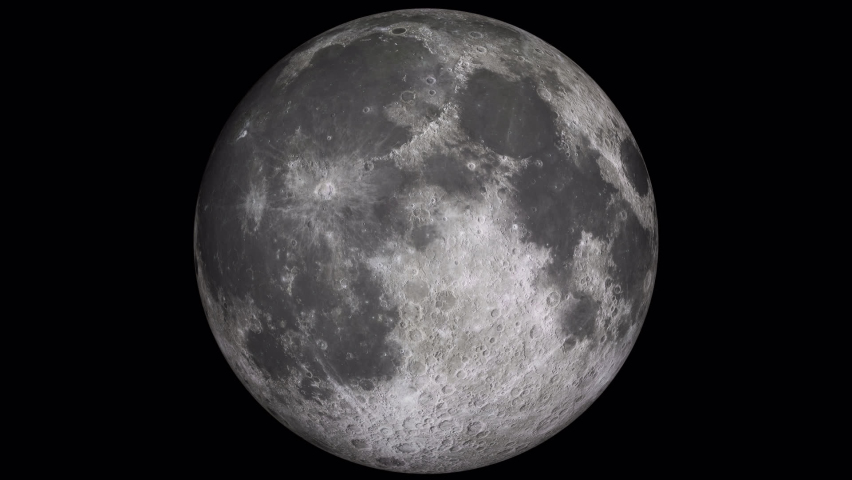 Moon rotating on alpha channel background