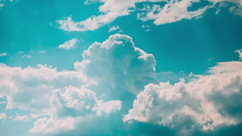 Gently Cloud Sky Blue Moving In Blue Sky Abstract . Colorful Cloudy Blue Sky Fluffy Clouds 4k Timelapse. Formation. Natural Water Cycle. Cumulus Float In Blue Sky.