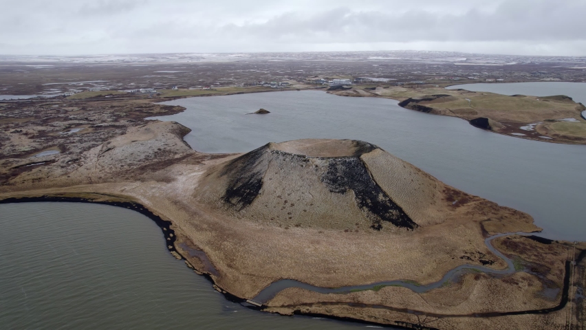 Pseudo Craters formed when molten lava flowed over wetland causing steam pressure explosions