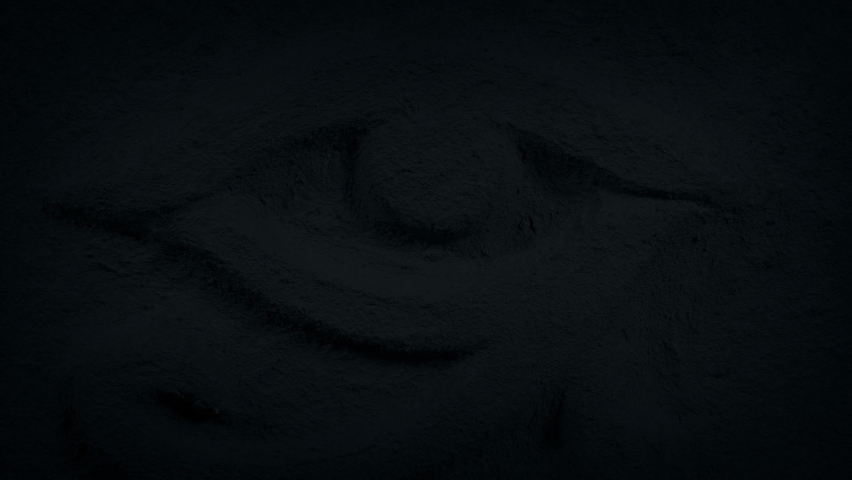 Flashlight On Egyptian Eye Symbol