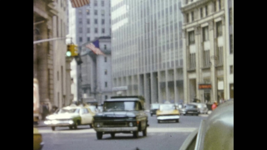 New York, United States may 1964: New york traffic and street view in 60s