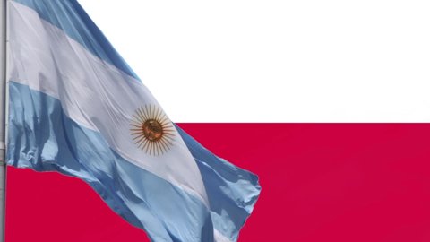 Flag of Argentina Against Flag of Poland.