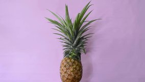 Pineapple Fruit Sweet Purple Background Video