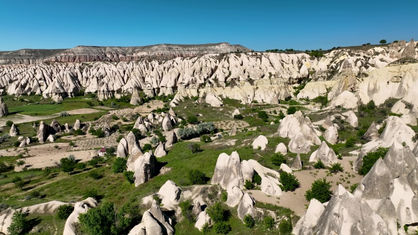 The Cosmic Landscape of Cappadocia aerial view 4 K | Shutterstock HD Video #1091558223