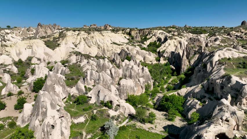 The Cosmic Landscape of Cappadocia aerial view 4 K | Shutterstock HD Video #1091558227
