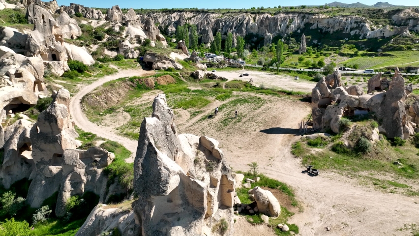The Cosmic Landscape of Cappadocia aerial view 4 K | Shutterstock HD Video #1091558231