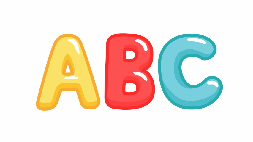 Animated funny color letters ABC. Bright vector illustration isolated on a white background. 
