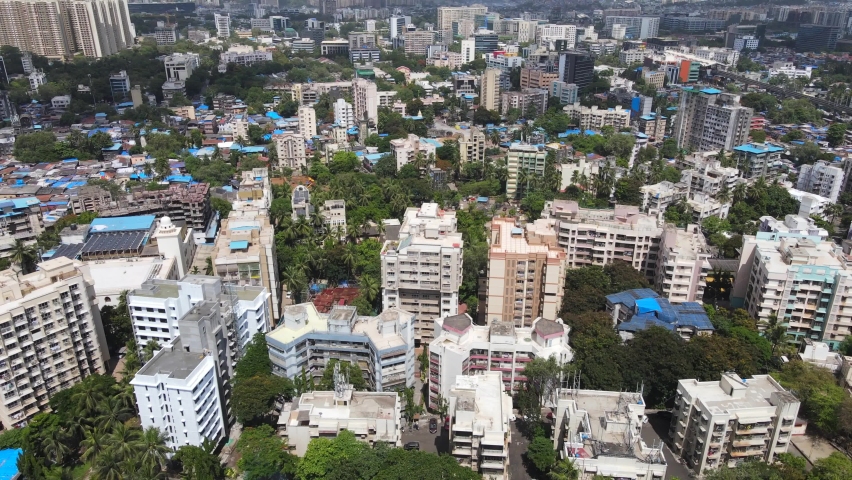 Marol Church Rd Bori Colony Vijay Nagar Colony West Marol Andheri East Mumbai Airpot view Drone shot bird eye view residential area