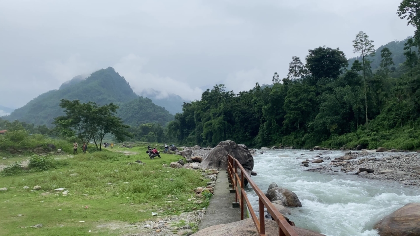 Cinematic picturesque landscape of Rocky Island in the Indian state of West Bengal.