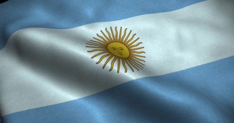 Argentina waving Flag seamless loop animation. 4K Resolution