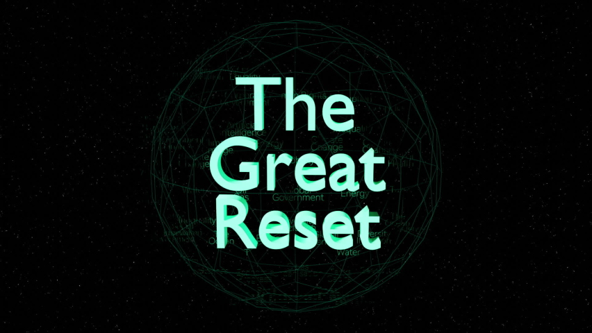 The great reset global graphic. Rotating text collage. Royalty-Free Stock Footage #1091598157