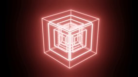Neon glowing cube spins in space and changes colors - Powered by Shutterstock - Get 15% off with code: PIKWIZARD15