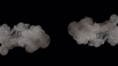 two smoke drop with alpha channel . 3d render illustration
