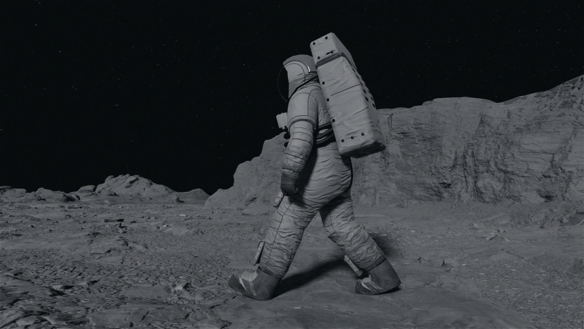 3d animation of walking astronaut | Shutterstock HD Video #1091613409