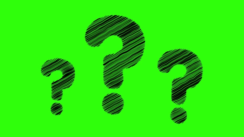  Three Question Marks Pop up Scribble on Green Background Royalty-Free Stock Footage #1091618571