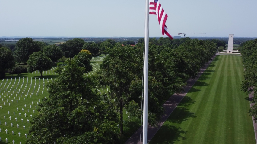 White Crosses at American Military Cemetery in Margraten, Limburg, The Netherlands. Second World War Cemetery