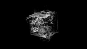 3d video animation with abstract art monochrome black and white surreal liquid water transparent 3d cube in splash rotation process on isolated black background - Powered by Shutterstock - Get 15% off with code: PIKWIZARD15