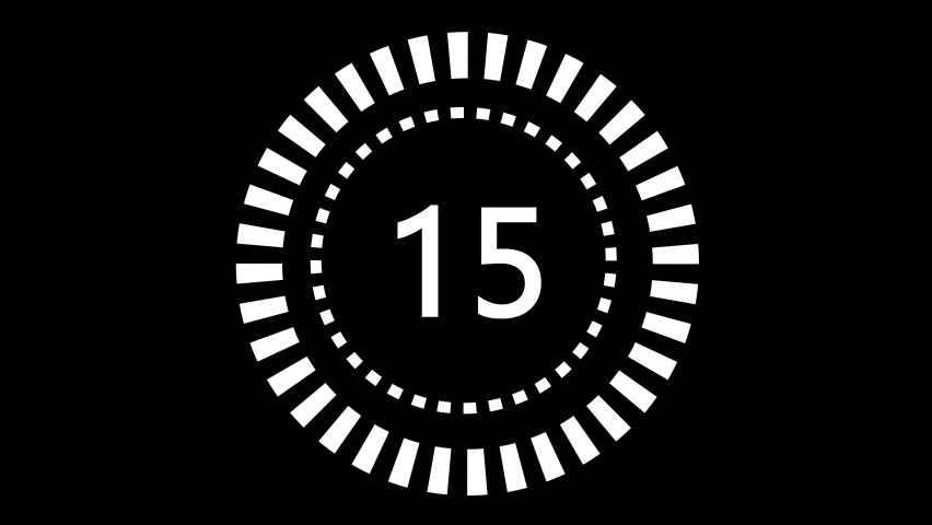 15 countdown animation from 15 to 0. Modern flat design with animation on dark background. 4K. Royalty-Free Stock Footage #1091631955