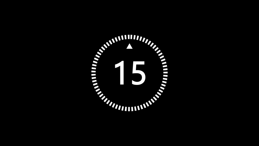 15 countdown animation from 15 to 0. Modern flat design with animation on dark background. 4K. Royalty-Free Stock Footage #1091631959