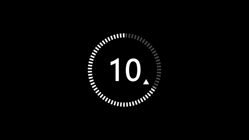 15 countdown animation from 15 to 0. Modern flat design with animation on dark background. 4K.