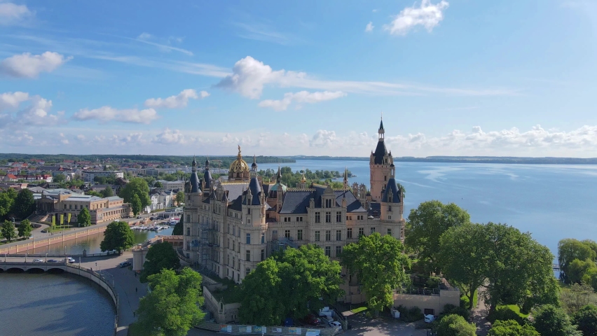 Schwerin Castle and Sea 
Beautiful City in Germany Royalty-Free Stock Footage #1091640039