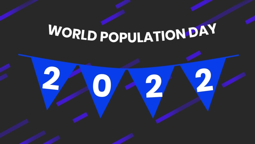 World population day 2022 with blue and black background for international population day. | Shutterstock HD Video #1091640995